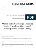 Water Tank Vastu Tips (Overhead & Underground Tanks)