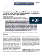 Determinants of Loan Repayment Performance of Smallholder Farmers in Horro and Abay Choman Woredas of Horoguduru-Wollega Zone, Oromia Region, Ethiopia