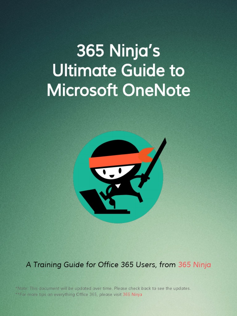 Ninja's Guide To Onenote | PDF | Microsoft Office | Microsoft Windows