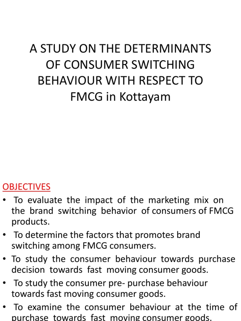 A Study On The Determinants of Consumer Switching | PDF | Consumer ...