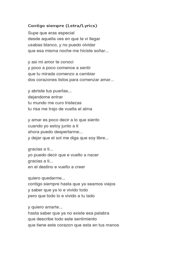 Canción Letra | PDF