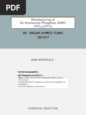 Manufacturing of Di-Ammonium Phosphate (DAP)