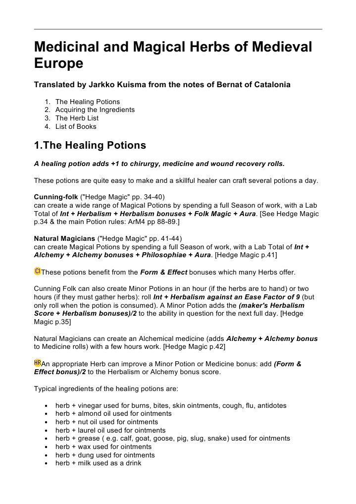 Medieval Healing Herbs and Potions | PDF | Herbalism | Witchcraft