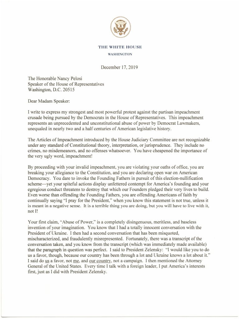 Letter From President Trump PDF