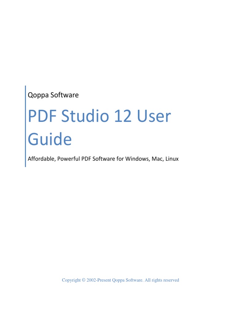 PDF Studio 2018 User Guide | PDF | Mac Os | Microsoft Windows