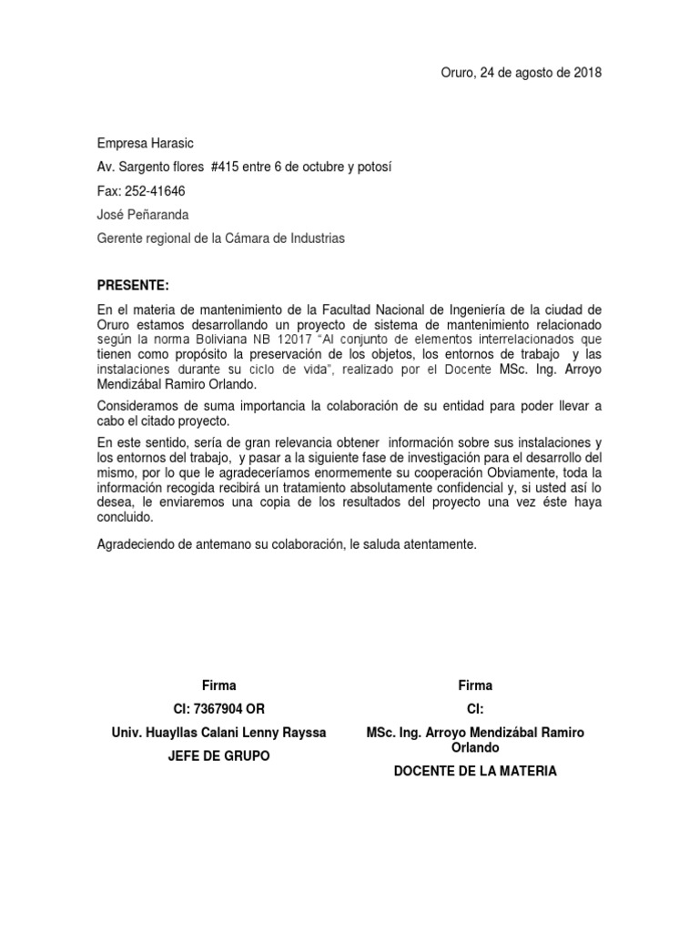 Carta para Micro Empresa | PDF