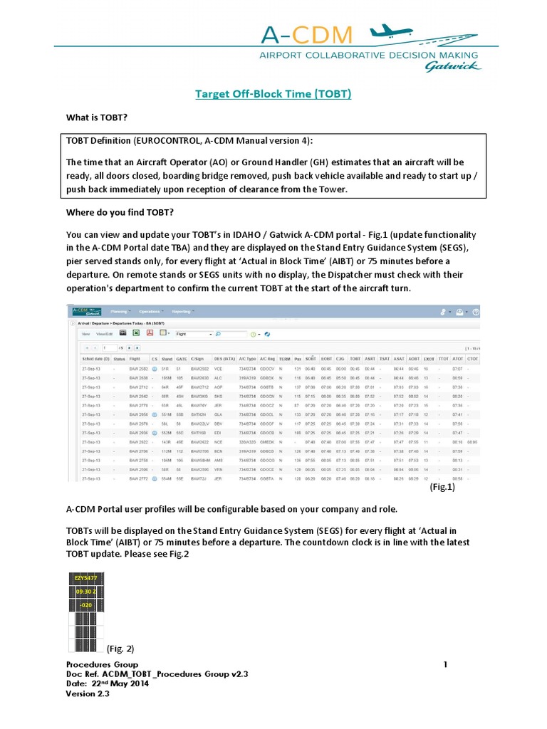 TOBT | PDF | Air Traffic Control | Aviation