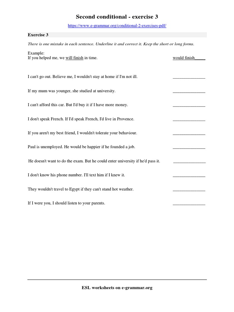 Second Conditional Exercise 3 | PDF | Language Arts & Discipline