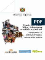 BOL - Estudio Sobre Ninas Ninos y Adolescentes en Cuidado Institucional PDF