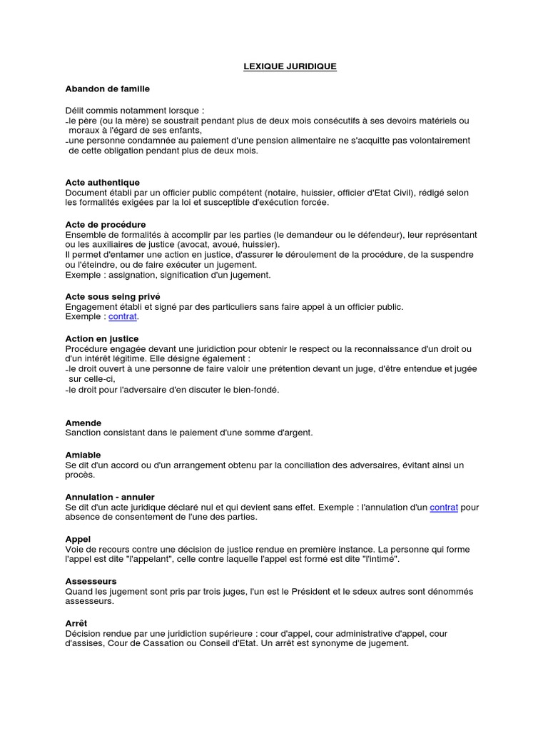 Juridique Lexique Juridique Pdf Juge Magistrat