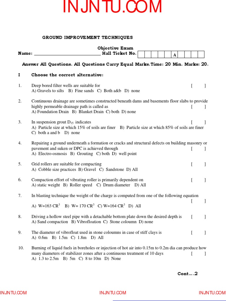 Civil Engineering Exam Guide | PDF | Soil | Masonry