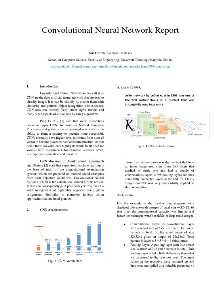 Convolutional Neural Network Report | PDF | Computational Neuroscience ...