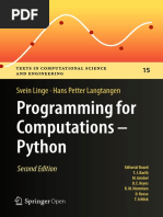 Programming For Computations - Python, 2nd Edition - Svein Linge - (E-Pub - Me)