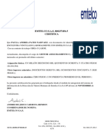 Certificado de vinculación laboral EMTELCO S.A.S