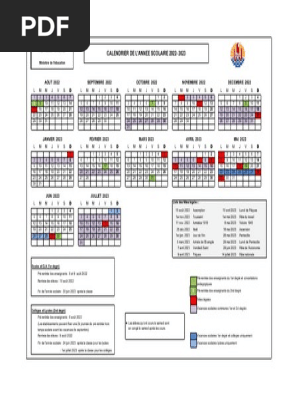 école De Crevette Calendrier 2023 2024 Calendrier Scolaire 2022-2023 | Pdf | Pâques | Noël