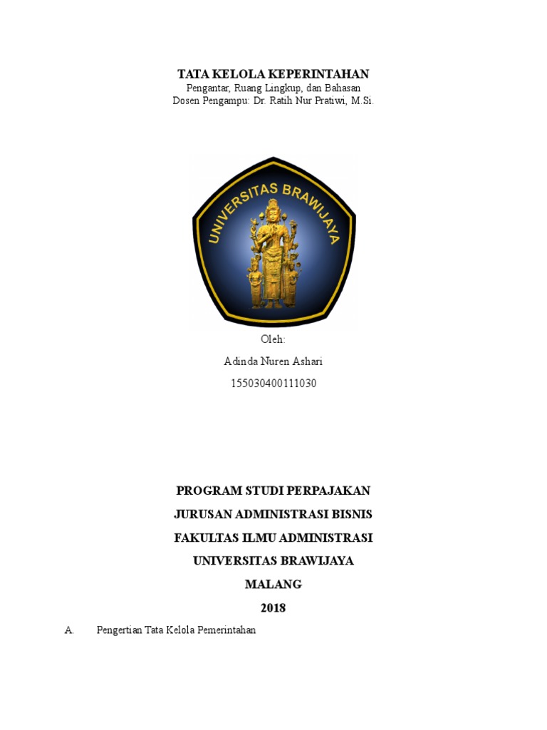 Prinsip Tata Kelola Pemerintahan Baik | PDF | Karier & Perkembangan