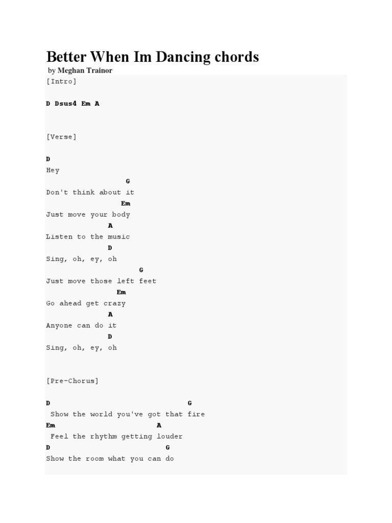 Better When Im Dancing Download Free Pdf Song Structure Songs