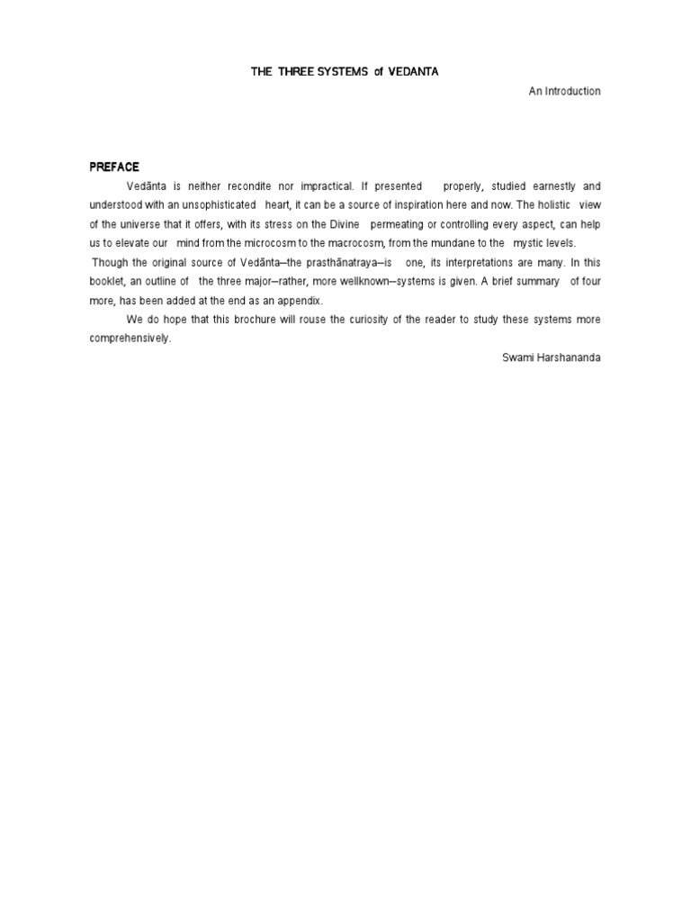 Overview of Vedanta Systems | PDF | Hindu Philosophy | Vedanta