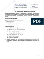 FORMATO - INFORME DE VINCULACIÓN (Ejecuta El Estudiante) 3era Edición