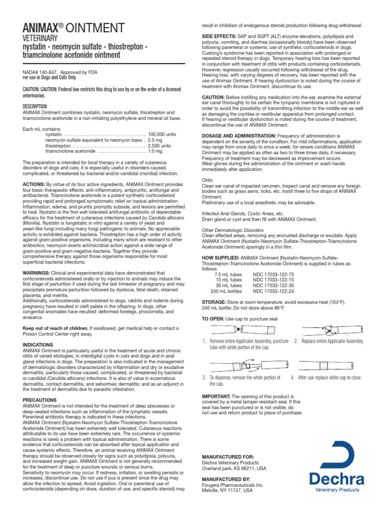 Animax Ointment Dermatitis Topical Medication