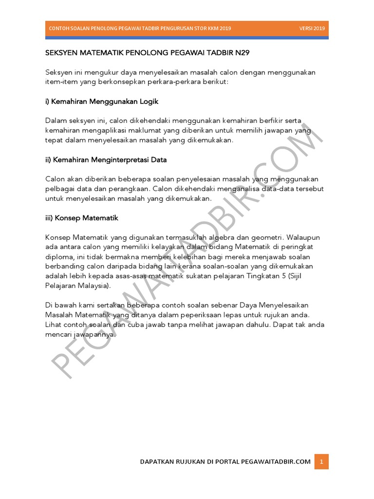 Contoh Soalan Exam Spa Stor 29 Pdf