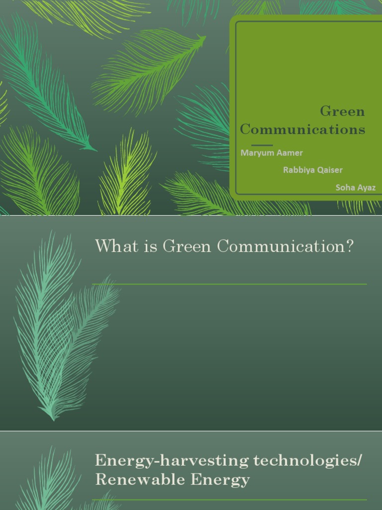 Green Communication Presentation Pdf Wind Power Cellular Network