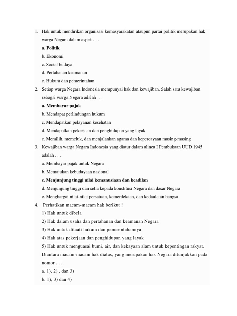 Soal Pkn