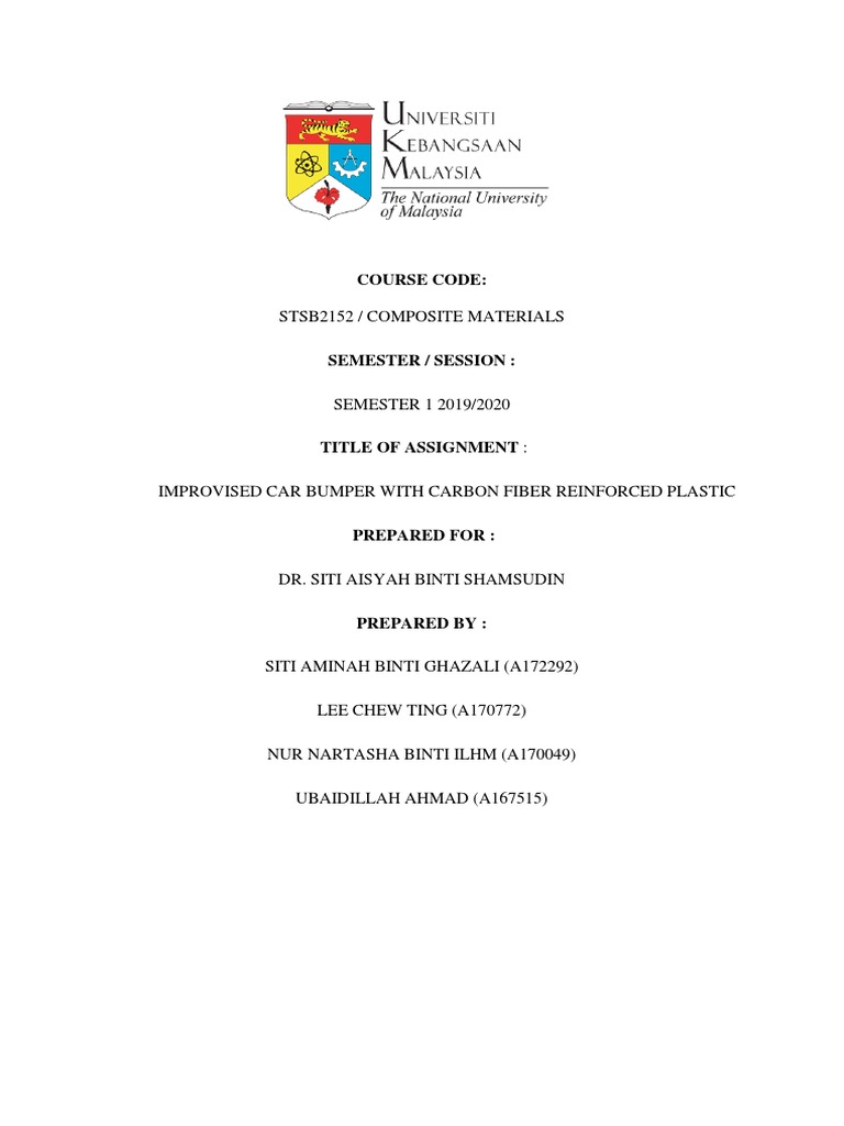 Design and Analysis of a Carbon Fiber Reinforced Plastic Automotive