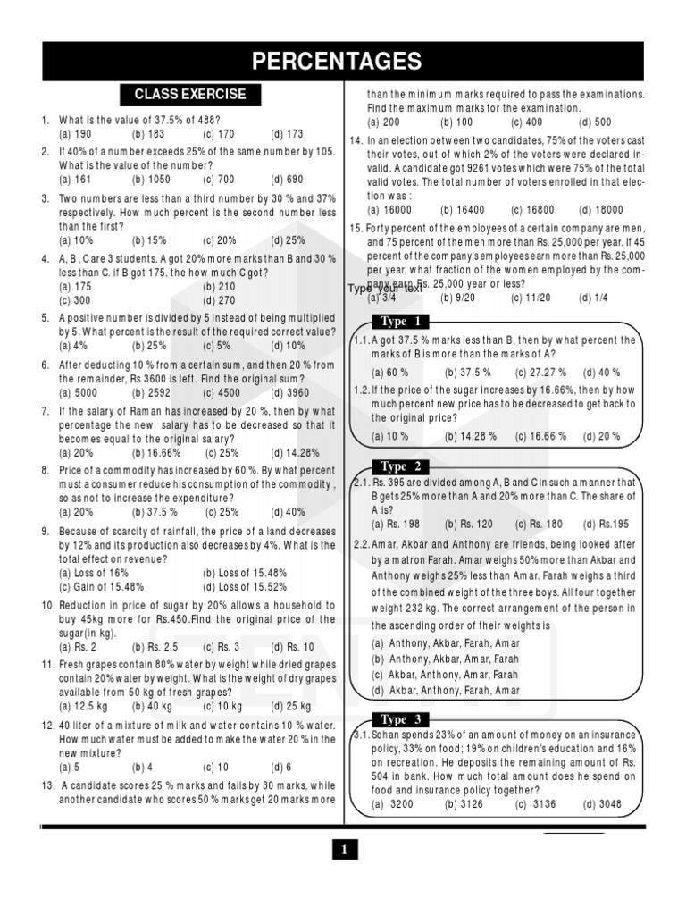 Percentages PDF | PDF | Voting | Percentage