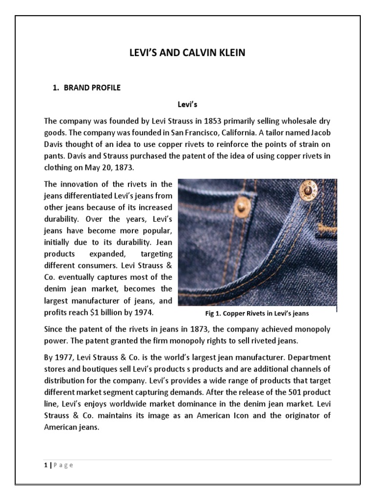 Levi's & Calvin Klein | PDF | Jeans | Market Segmentation