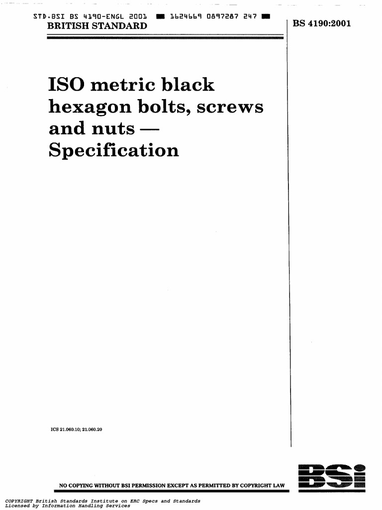 Bs 4190 Screw Nut Hardware