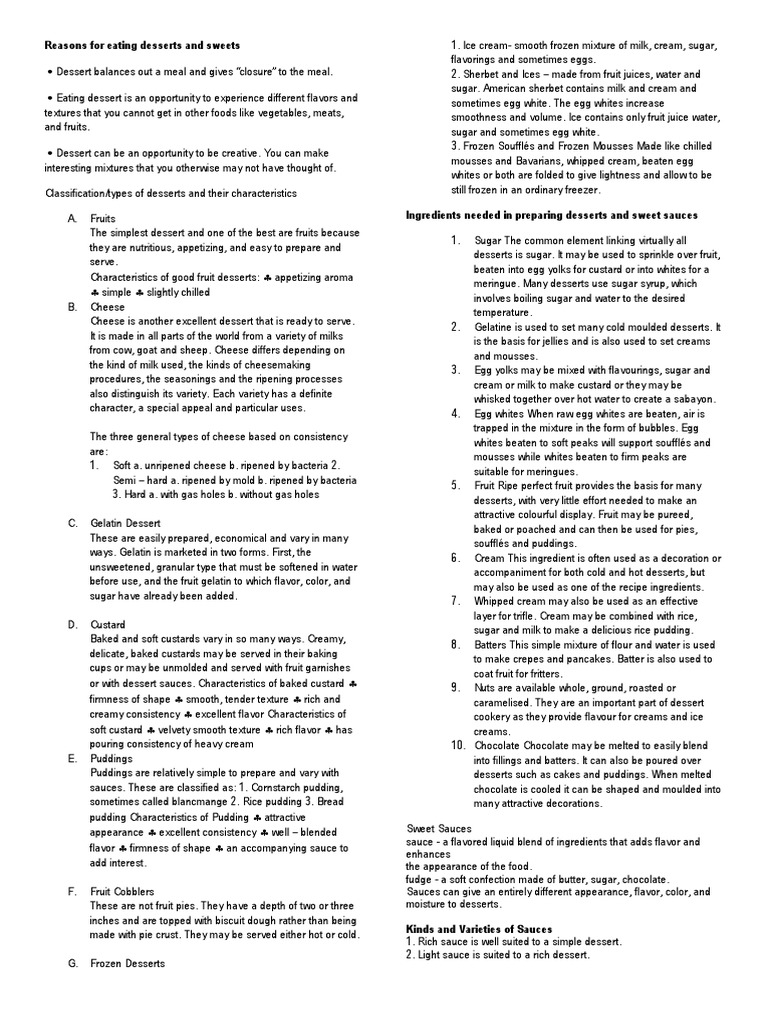 Desserts Pdf Custard Desserts