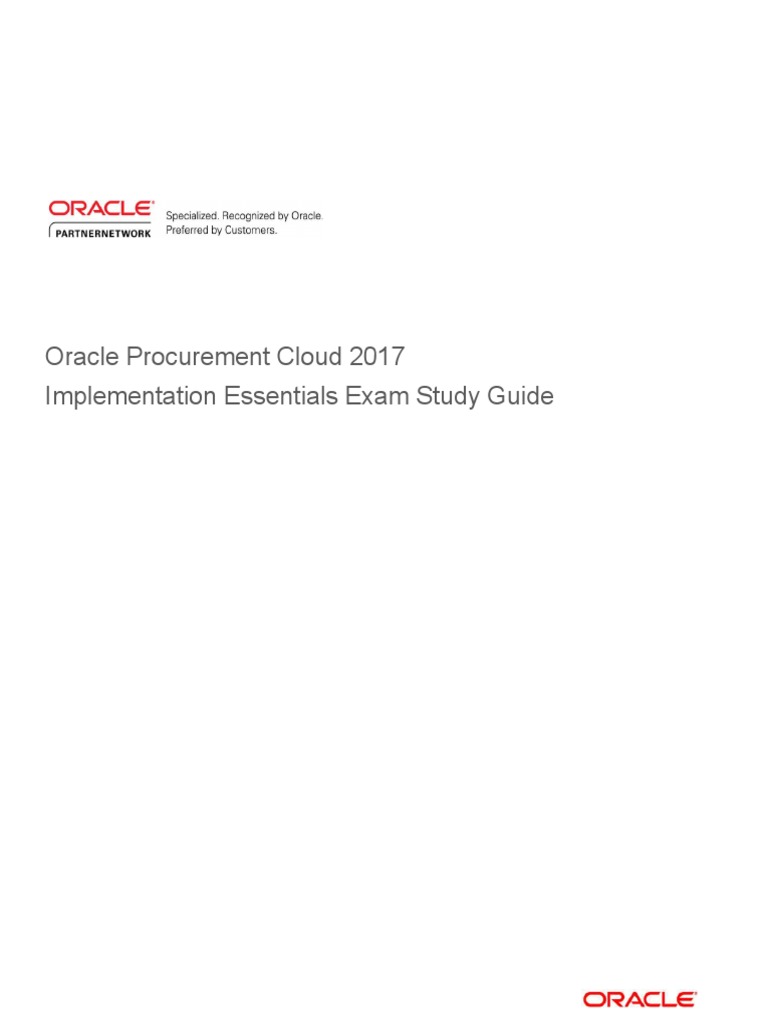 Oracle Procurement Cloud Exam Study Guide | PDF | Procurement | Test ...