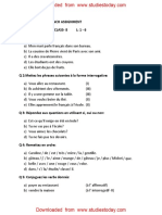 CBSE Class 8 French Worksheet