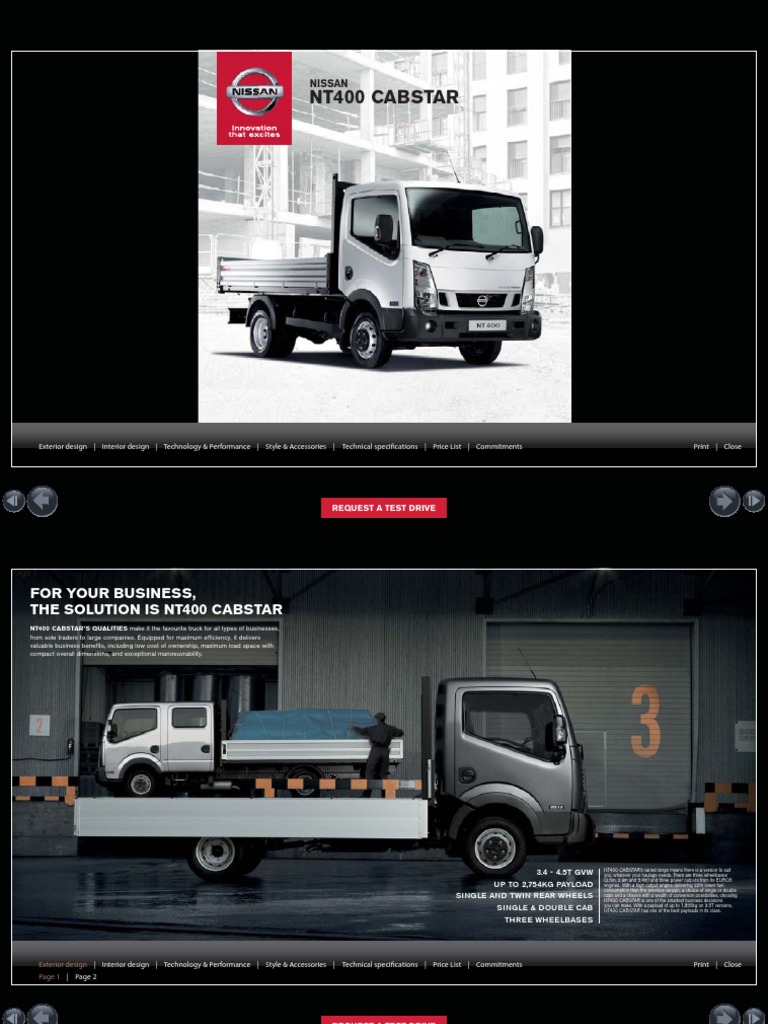 Nissan Cabstar Brochure | Pdf | Truck | Diesel Engine