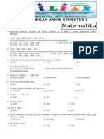 Soal UAS Matematika Kelas 2 SD Semester 1 (Ganjil) Dan Kunci Jawaban PDF