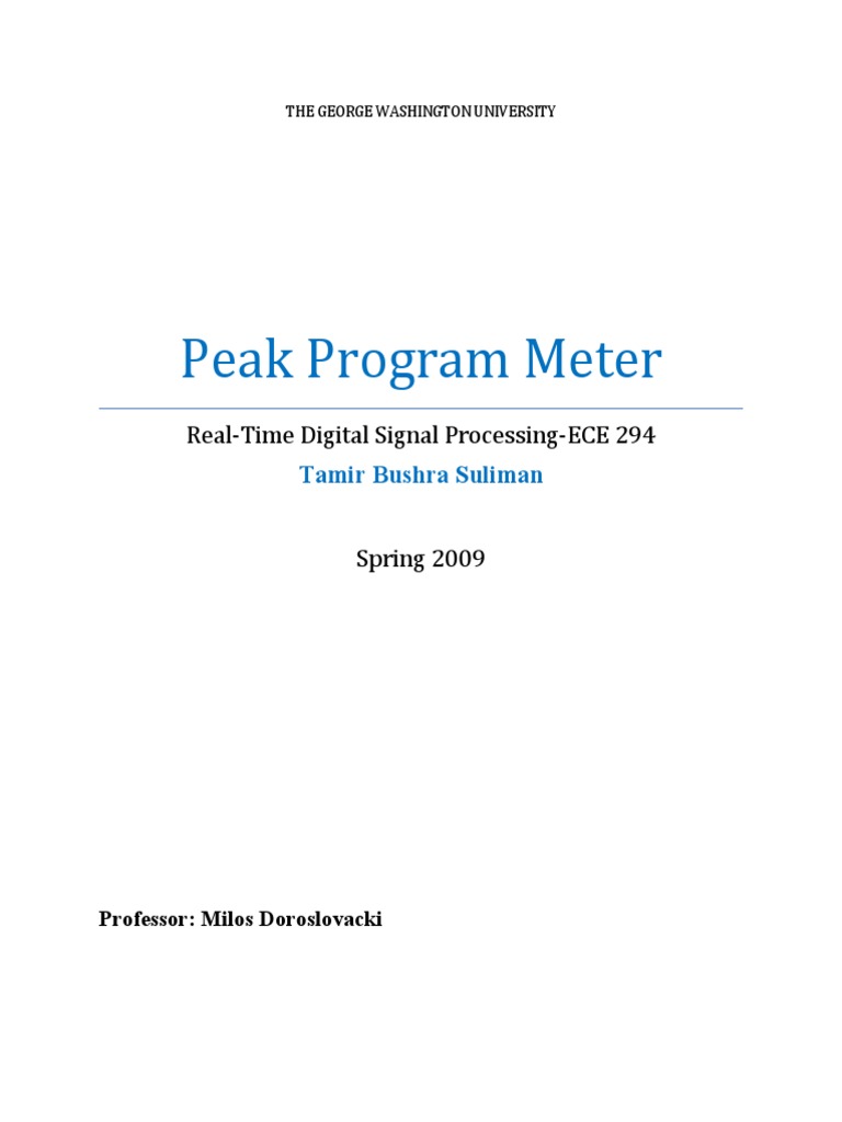 Peak Program Meter Implementation Guide | PDF | Analog To Digital ...