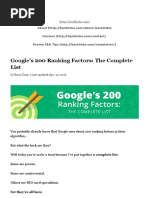 Google's 200 Ranking Factors - The Complete List PDF