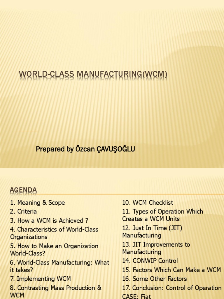 World Class Manufacturing 1 Ppt Inventory Supply Chain