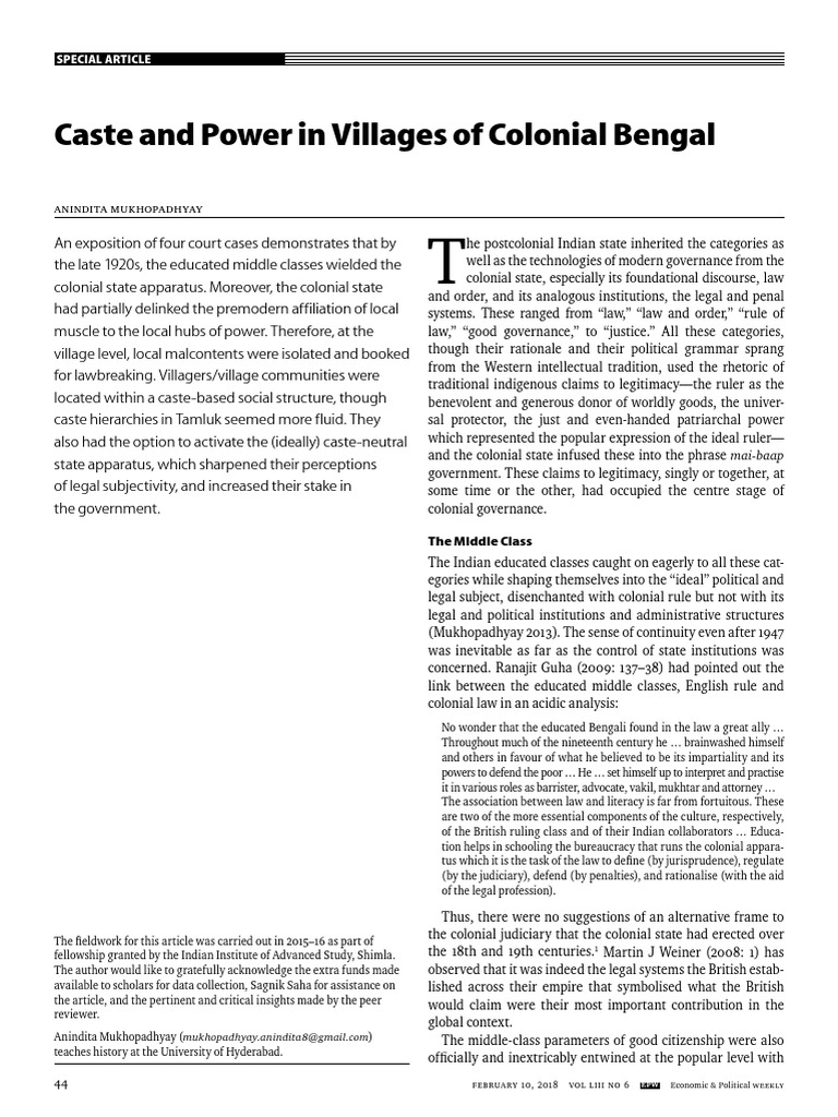 Caste Dynamics in Colonial Bengal | PDF | Crime & Violence | Crime Thriller