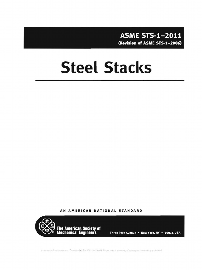 ASME STS-1 Steel Stacks Standard | PDF | Mechanical Engineering ...