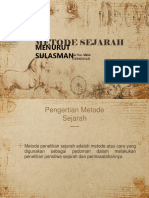 Metode Sejarah Menurut Sulasman