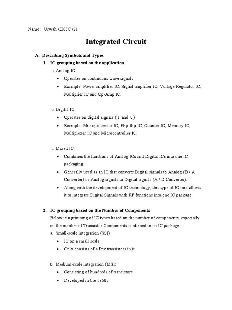 Integrated Circuit PDF Integrated Circuit Electronic Circuits