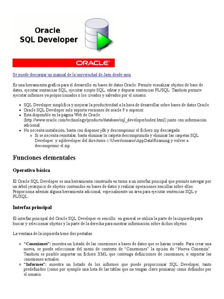 Oracle Sqldeveloper | PDF | SQL | Objeto (informática)