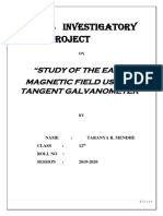 Physics Investigatory Project XII Tangent Galvanometer