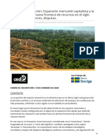 Beca de Investigación: Expansión Mercantil Capitalista y La Amazonía Como Nueva Frontera de Recursos en El Siglo XXI