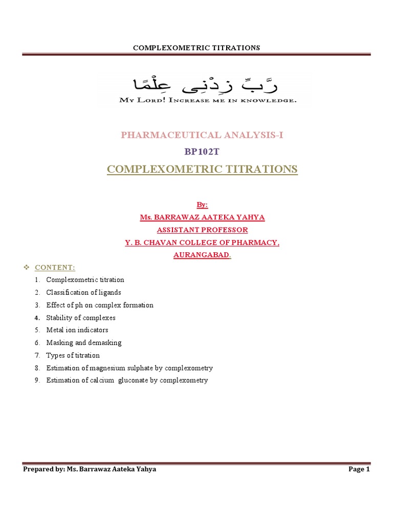 Complexometry 7199 1 PDF | PDF | Chelation | Ligand