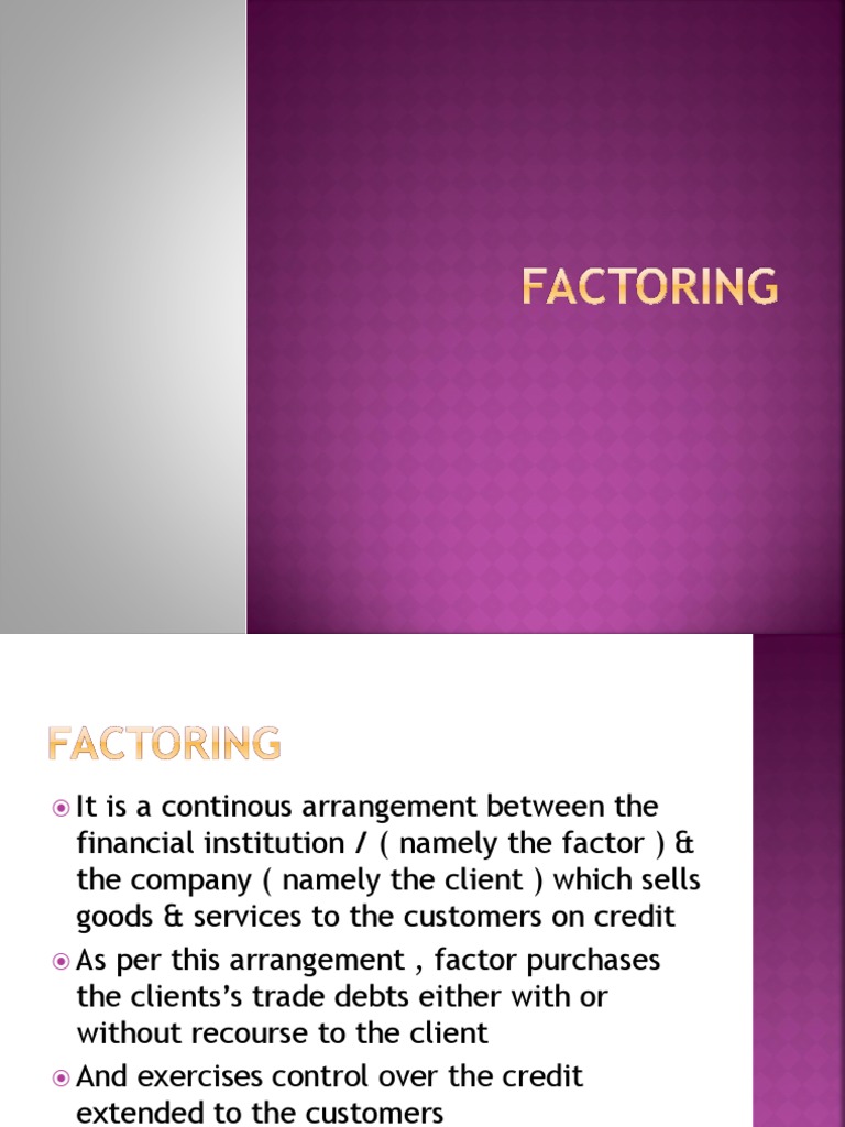 Understanding Factoring Services Explained | PDF | Factoring (Finance ...