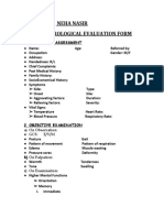 Neurological Physiotherapy Evaluation Form