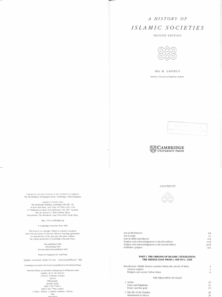 Ira M. Lapidus A History of Islamic SocietiesCambridge University